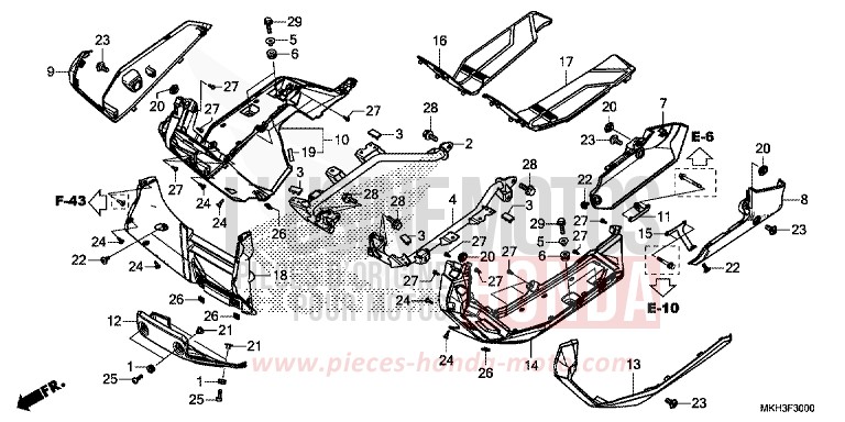 FLOOR STEP for X-ADV 750 VICTORY RED (R334) from 2017
